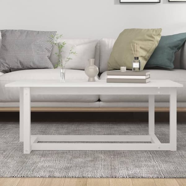 vidaXL Soffbord vit 110x55x45 cm massiv furu