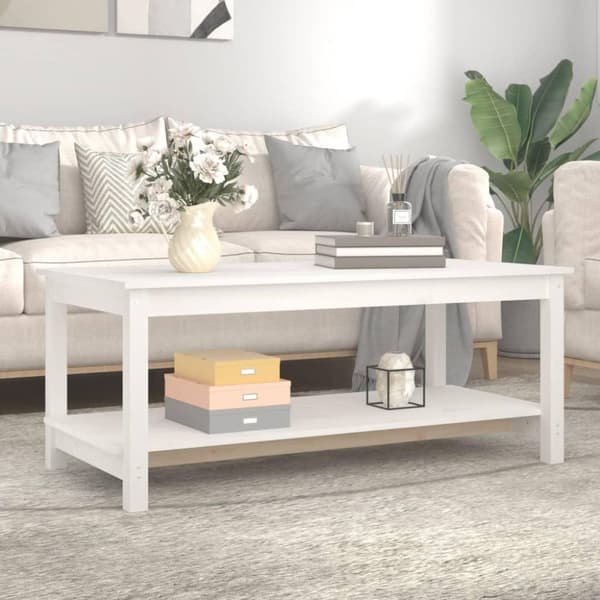 vidaXL Soffbord vit 110x55x45 cm massiv furu