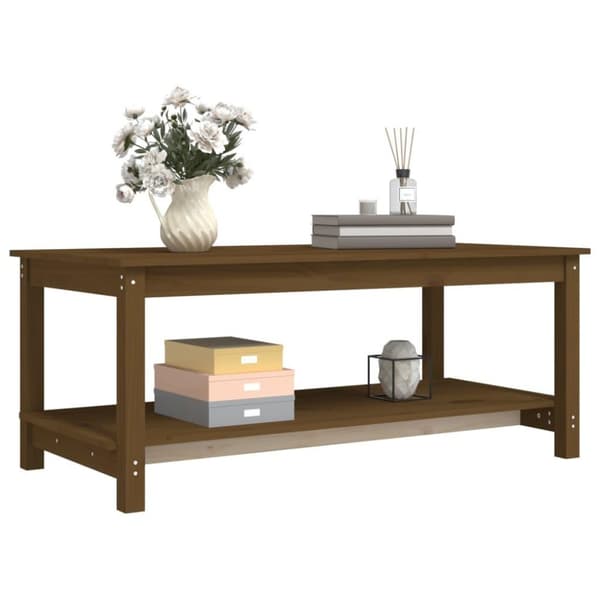 vidaXL Soffbord honungsbrun 110x55x45 cm massiv furu