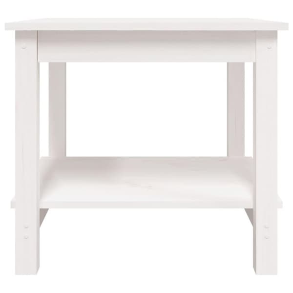 vidaXL Salongbord hvit 50x50x45 cm heltre furu