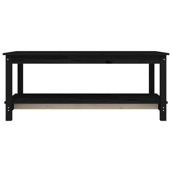 vidaXL Salongbord svart 110x55x45 cm heltre furu