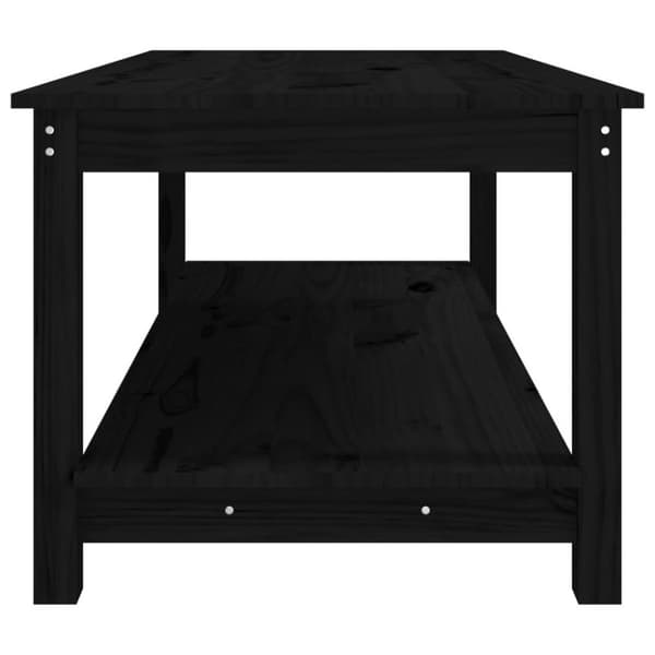 vidaXL Salongbord svart 110x55x45 cm heltre furu