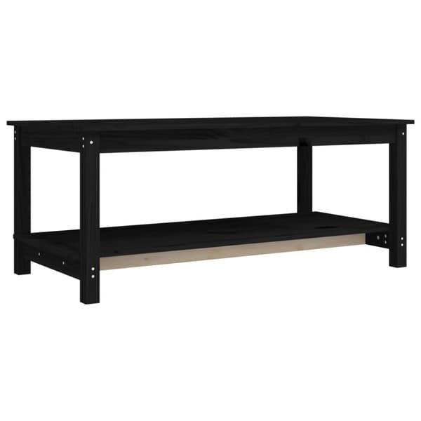 vidaXL Salongbord svart 110x55x45 cm heltre furu