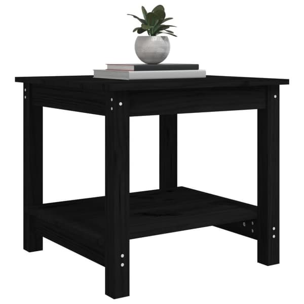 vidaXL Salongbord svart 50x50x45 cm heltre furu