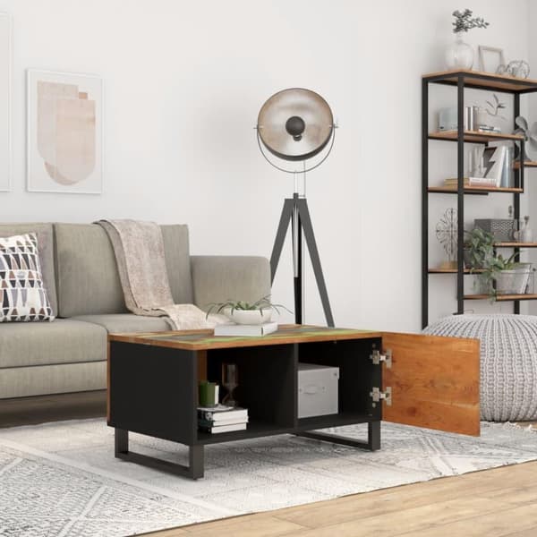 vidaXL Salongbord 80x50x40 cm gjenvunnet heltre og konstruert tre