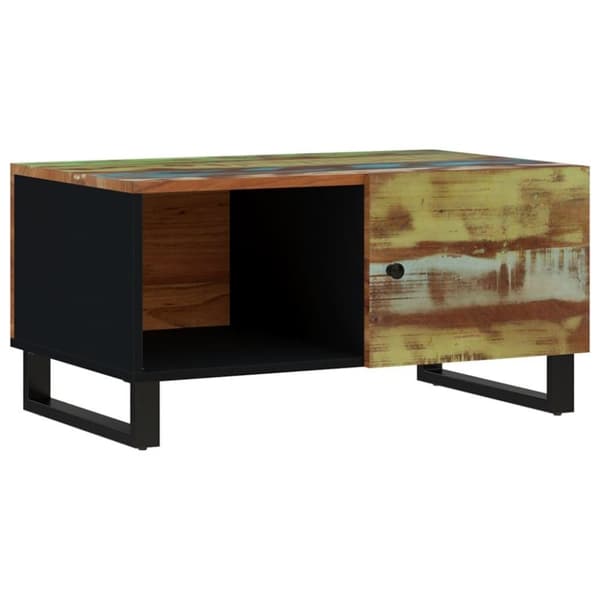 vidaXL sofabord 80x50x40 cm massivt genbrugstræ og konstrueret træ