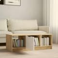 Miniatyrbillede 5 af 9: vidaXL sofabord 102x50x36 cm konstrueret træ hvid og sonoma-eg