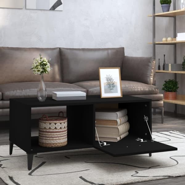 vidaXL sofabord 90x50x40 cm konstrueret træ sort