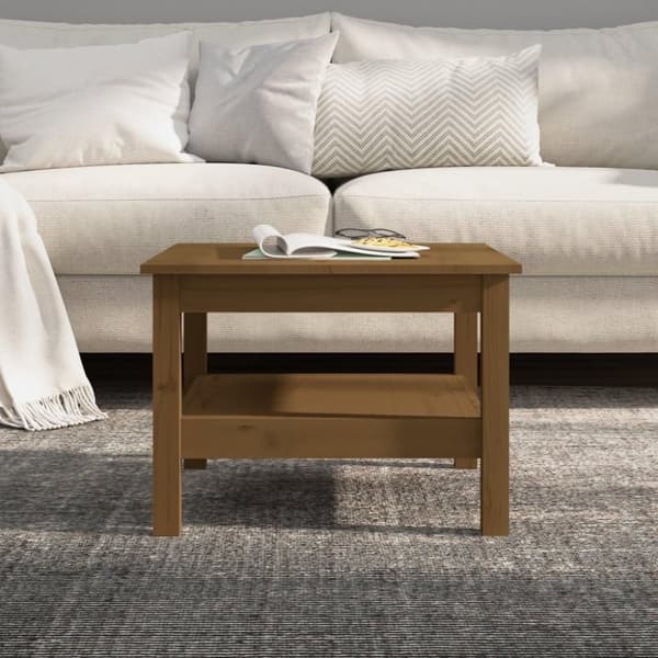 vidaXL Salongbord honningbrun 55x55x40 cm heltre furu