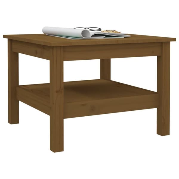 vidaXL Salongbord honningbrun 55x55x40 cm heltre furu