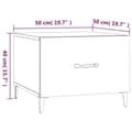 Miniatyrbillede 9 af 9: vidaXL sofabord med metalben 50x50x40 cm hvid