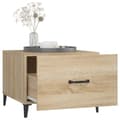 Pikkukuva 5 / 11: vidaXL Sohvapöytä metallijaloilla 2 kpl Sonoma-tammi 50x50x40 cm