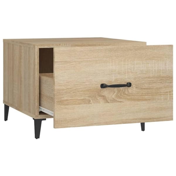 vidaXL Sohvapöytä metallijaloilla 2 kpl Sonoma-tammi 50x50x40 cm