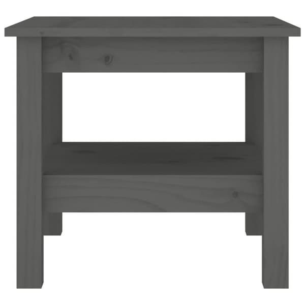 vidaXL sofabord 45x45x40 cm massivt fyrretræ grå