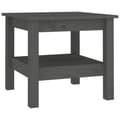 Miniatyrbillede 2 af 8: vidaXL sofabord 45x45x40 cm massivt fyrretræ grå