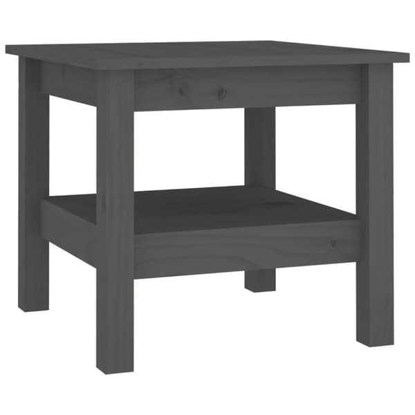 vidaXL sofabord 45x45x40 cm massivt fyrretræ grå