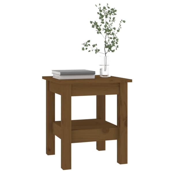 vidaXL sofabord 35x35x40 cm massivt fyrretræ gyldenbrun