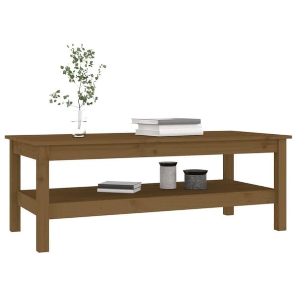 vidaXL sofabord 110x50x40 cm massivt fyrretræ gyldenbrun