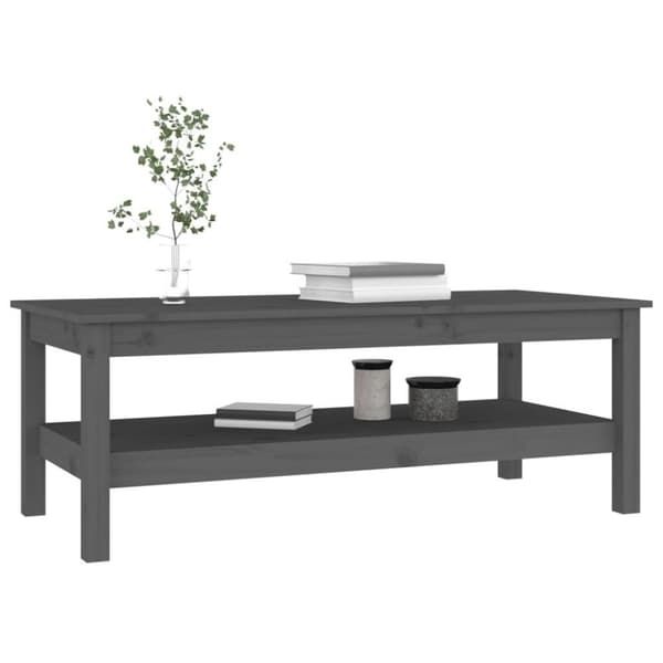 vidaXL sofabord 110x50x40 cm massivt fyrretræ grå