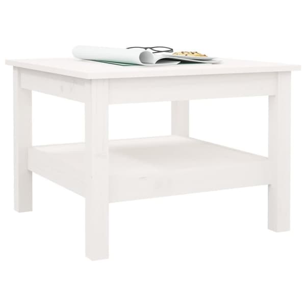 vidaXL sofabord 55x55x40 cm massivt fyrretræ hvid