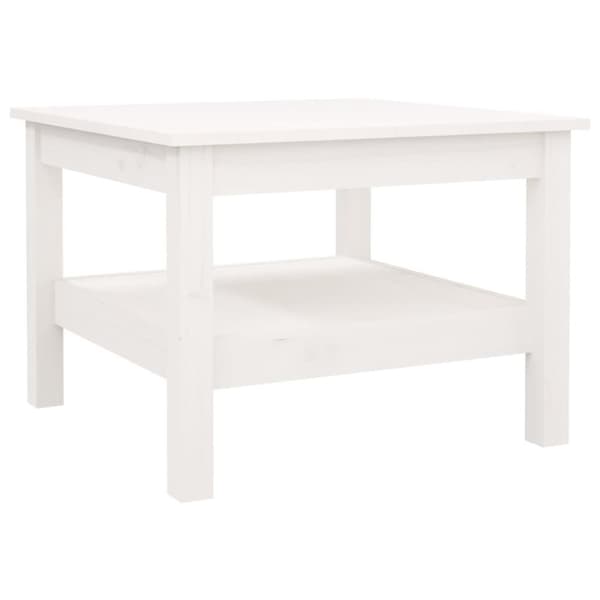 vidaXL sofabord 55x55x40 cm massivt fyrretræ hvid