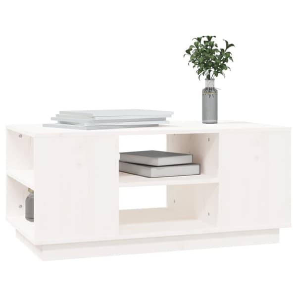 vidaXL Soffbord vit 90x49x40,5 cm massiv furu