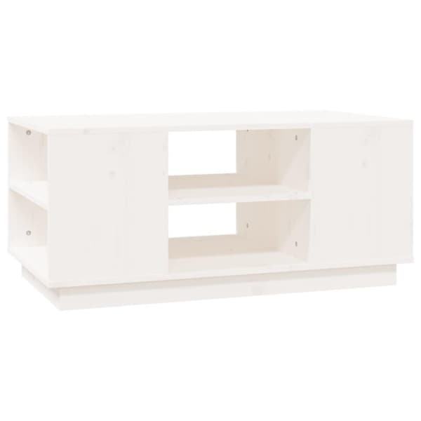 vidaXL Soffbord vit 90x49x40,5 cm massiv furu