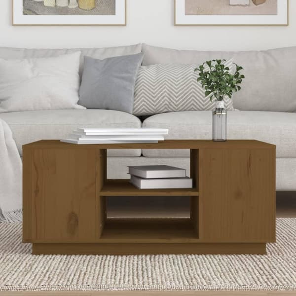 vidaXL Soffbord honungsbrun 90x49x40,5 cm massiv furu