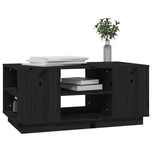 vidaXL Soffbord svart 90x49x40,5 cm massiv furu