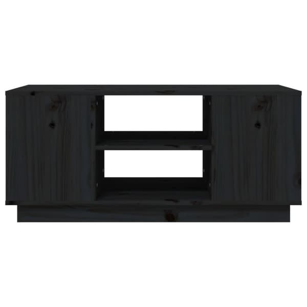 vidaXL Soffbord svart 90x49x40,5 cm massiv furu