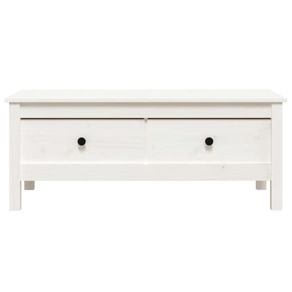 vidaXL Salongbord hvit 100x50x40 cm heltre furu