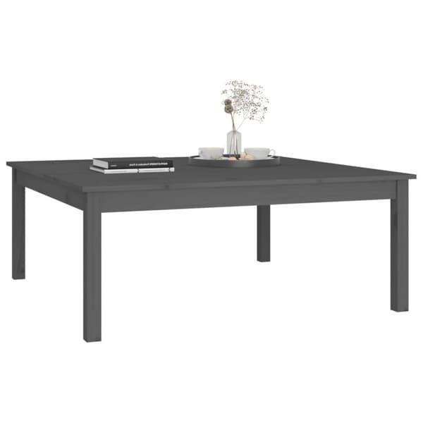 vidaXL sofabord 100x100x40 cm massivt fyrretræ grå
