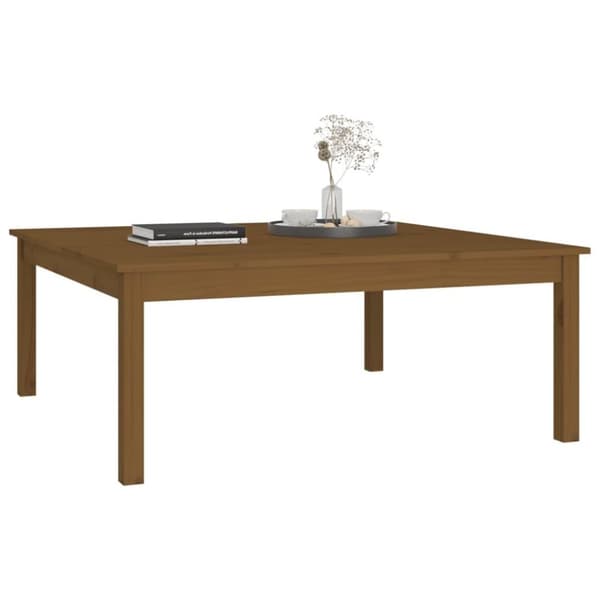 vidaXL Sohvapöytä hunajanruskea 100x100x40 cm täysi mänty