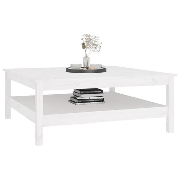 vidaXL sofabord 100x100x40 cm massivt fyrretræ hvid