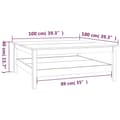 Miniatyrbillede 7 af 8: vidaXL sofabord 100x100x40 cm massivt fyrretræ hvid
