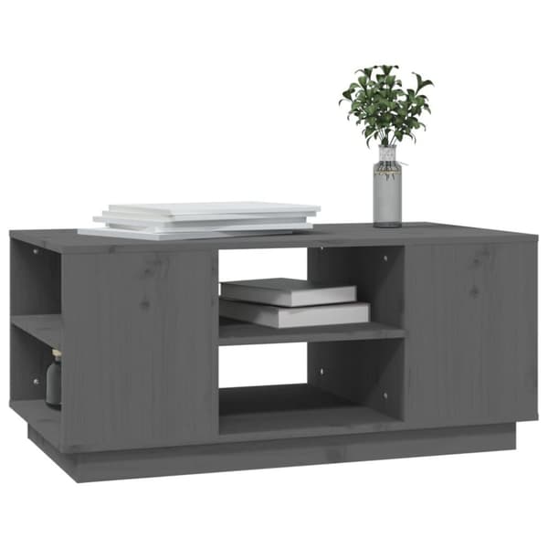 vidaXL sofabord 90x49x40,5 cm massivt fyrretræ grå