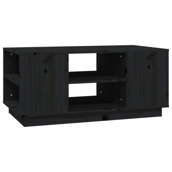 vidaXL sofabord 90x49x40,5 cm massivt fyrretræ sort