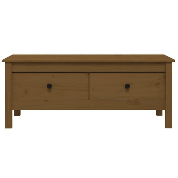 vidaXL sofabord 100x50x40 cm massivt fyrretræ gyldenbrun