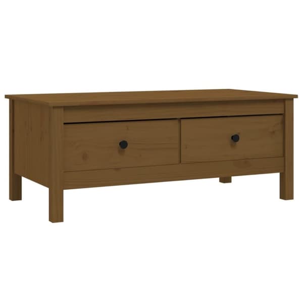 vidaXL sofabord 100x50x40 cm massivt fyrretræ gyldenbrun