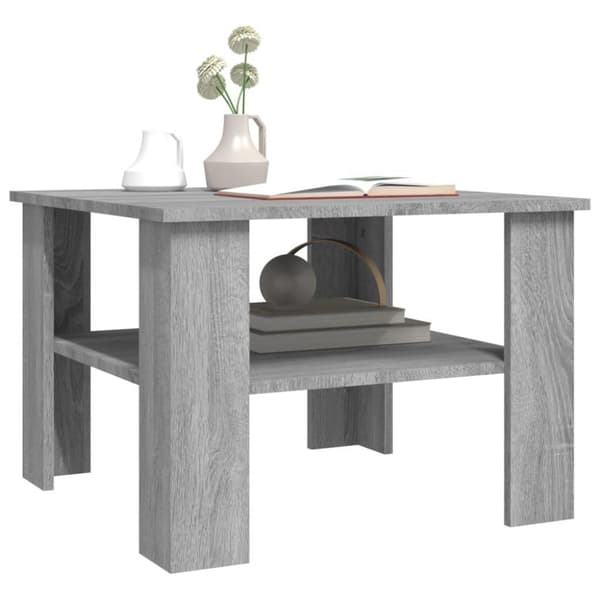 vidaXL Sohvapöytä harmaa Sonoma 60x60x42 cm tekninen puu