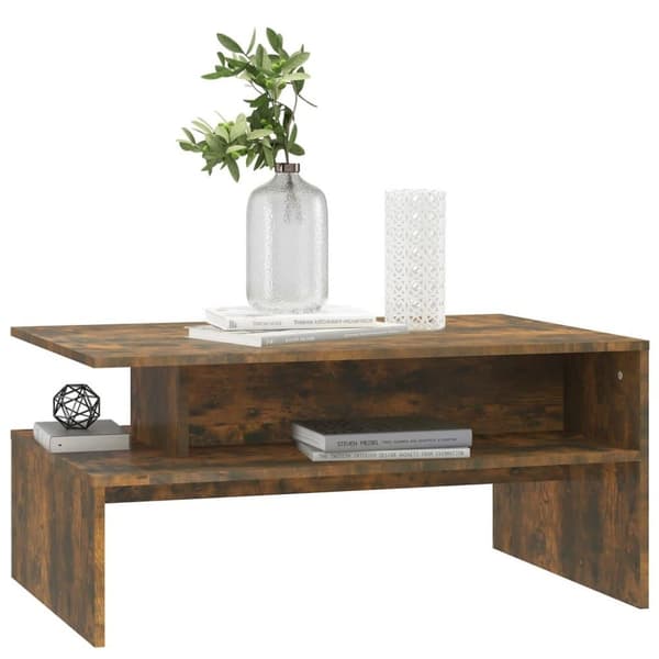 vidaXL sofabord 90x60x42,5 cm konstrueret træ røget egetræsfarve