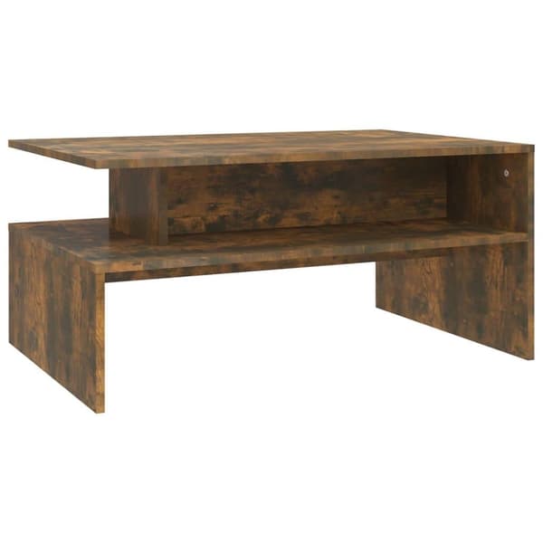 vidaXL sofabord 90x60x42,5 cm konstrueret træ røget egetræsfarve