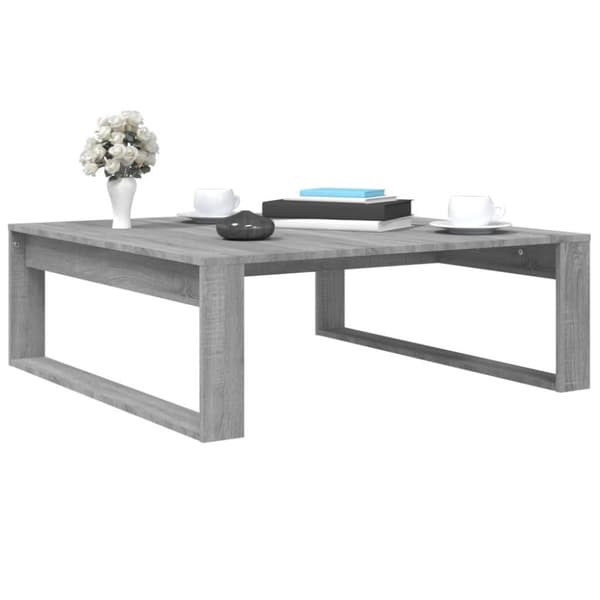 vidaXL Sohvapöytä harmaa Sonoma 100x100x35 cm tekninen puu