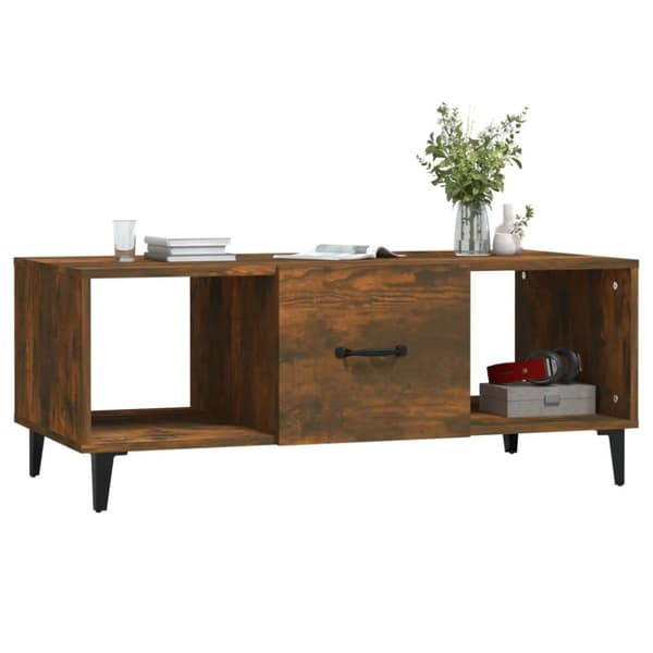 vidaXL sofabord 102x50x40 cm konstrueret træ røget egetræsfarve