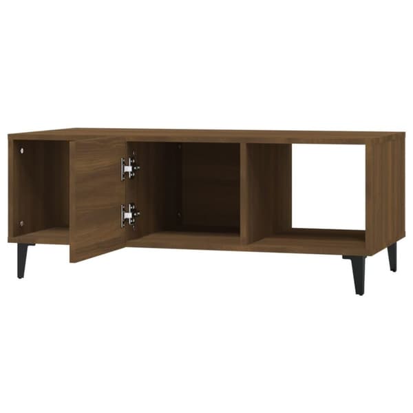 vidaXL sofabord 102x50x40 cm konstrueret træ brun egetræsfarve