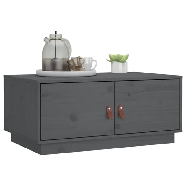 vidaXL Salongbord grå 80x50x35 cm heltre furu