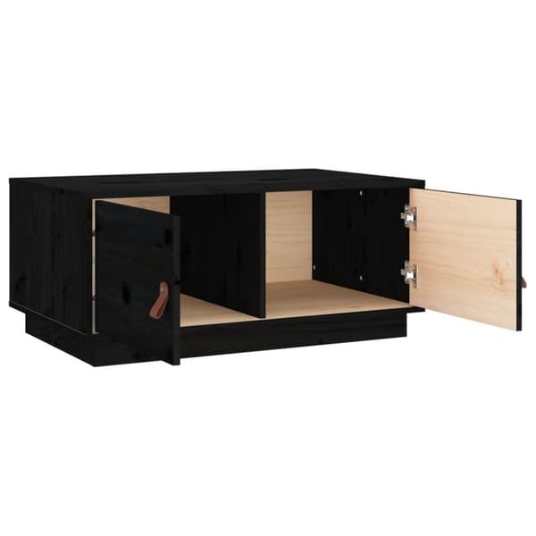 vidaXL Soffbord svart 80x50x35 cm massiv furu