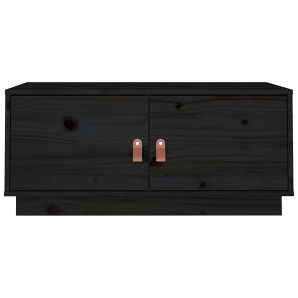 vidaXL Soffbord svart 80x50x35 cm massiv furu