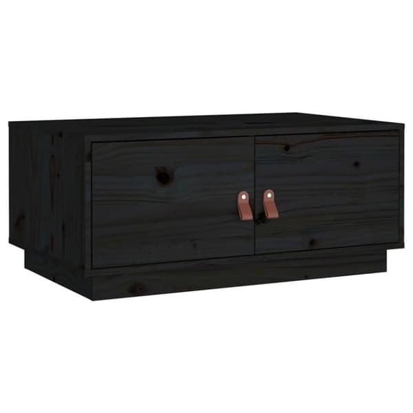 vidaXL Soffbord svart 80x50x35 cm massiv furu