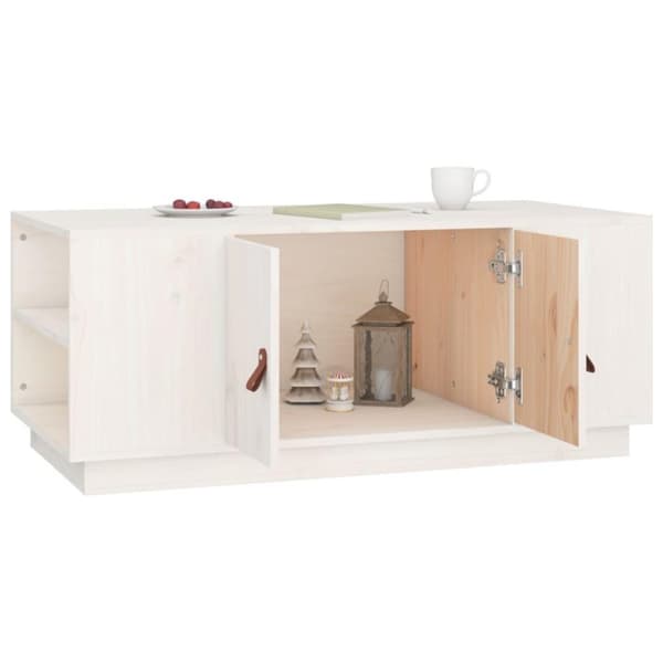 vidaXL Salongbord hvit 100x50x41 cm heltre furu